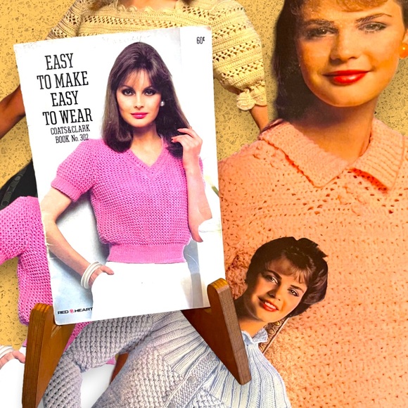 Vintage Other - VTG 80s Crochet & Knit Top Pattern Softback Book